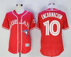 Blue Jays #10 Edwin Encarnacion Red Alternate Flexbase Jersey