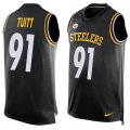 Nike Pittsburgh Steelers #91 Stephon Tuitt Black Team Color Men Stitched NFL Limited Tank Top Jersey