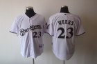 mlb milwaukee brewers #23 weeks white[cool base]