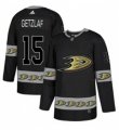 Mens Adidas Anaheim Ducks #15 Ryan Getzlaf Premier Black Team Logo Fashion NHL Jersey