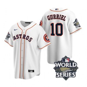 Astros #10 Yuli Gurriel White Nike 2022 World Series Cool Base Jersey