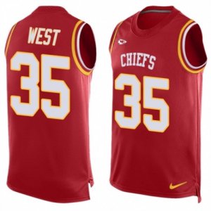 Mens Nike Kansas City Chiefs #35 Charcandrick West Limited Red Player Name & Number Tank Top NFL Jersey