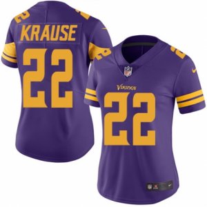 Women\'s Nike Minnesota Vikings #22 Paul Krause Limited Purple Rush NFL Jersey