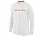 Nike Cincinnati Bengals Authentic font Long Sleeve T-Shirt White