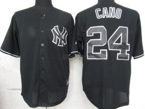 mlb new york yankees #24 cano black fashion