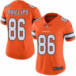 Women\'s Nike Denver Broncos #86 John Phillips Limited Orange Rush NFL Jersey