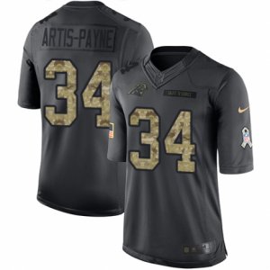 Mens Nike Carolina Panthers #34 Cameron Artis-Payne Limited Black 2016 Salute to Service NFL Jersey