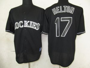 mlb colorado rockies #17 helton black fashion