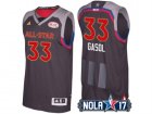 2017 All-Star Western Conference Memphis Grizzlies #33 Marc Gasol Charcoal Stitched NBA Jersey