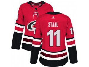 Women Adidas Carolina Hurricanes #11 Jordan Staal Red Home Authentic Stitched NHL Jersey