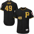 Men's Majestic Pittsburgh Pirates #49 Jeff Locke Black Flexbase Authentic Collection MLB Jersey