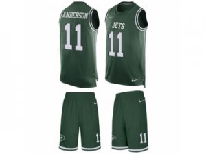 Mens Nike New York Jets #11 Robby Anderson Limited Green Tank Top Suit NFL Jersey