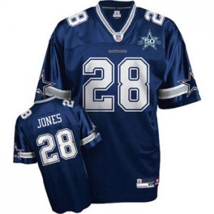 nfl dallas cowboys #28 felix jones blue[50th patch]