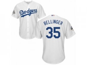 Youth Majestic Los Angeles Dodgers #35 Cody Bellinger Replica White Home 2017 World Series Bound Cool Base MLB Jersey