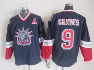 NHL New York Rangers #9 Graves Dark blue jerseys