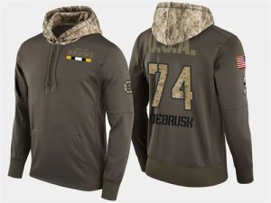 Nike Bruins 74 Jake Debrusk Olive Salute To Service Pullover Hoodie