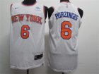 Knicks #6 Kristaps Porzingis White Nike Authentic Jersey