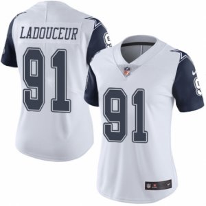 Women\'s Nike Dallas Cowboys #91 L. P. Ladouceur Limited White Rush NFL Jersey