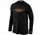Nike Cincinnati Bengals Authentic font Long Sleeve T-Shirt Black