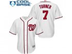 Youth Washington Nationals #7 Trea Turner White Cool Base Stitched MLB Jersey