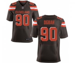 Men\'s Nike Cleveland Browns #90 Emmanuel Ogbah Elite Brown Team Color NFL Jersey