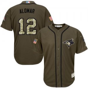 Toronto Blue Jays #12 Roberto Alomar Green Salute to Service Stitched Baseball Jersey