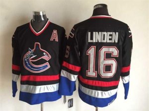 NHL Vancouver Canucks #16 Trevor Linden Throwback black jerseys