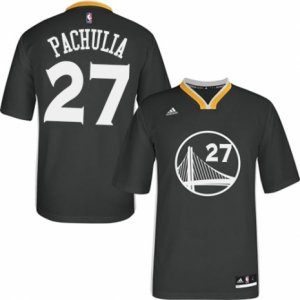 Mens Adidas Golden State Warriors #27 Zaza Pachulia Swingman Black Alternate NBA Jersey