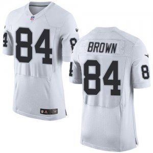 Nike Raiders #84 Antonio Brown White Elite Jersey