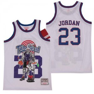 Tune Squad #23 Michael Jordan White Hardwood Classics Skull Edition Movie Jersey