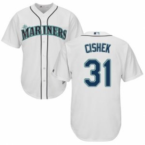 Mens Majestic Seattle Mariners #31 Steve Cishek Authentic White Home Cool Base MLB Jersey