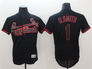 Cardinals #1 Ozzie Smith Black Flexbase Jersey