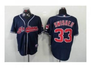 mlb jerseys cleveland indians #33 swisher blue