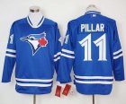 Men Toronto Blue Jays #11 Kevin Pillar Blue Long Sleeve Stitched MLB Jersey