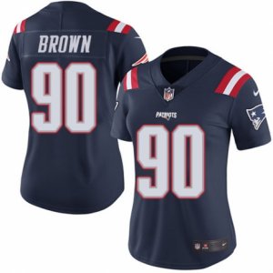 Women\'s Nike New England Patriots #90 Malcom Brown Limited Navy Blue Rush NFL Jersey