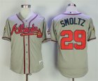 Braves #29 John Smoltz Gray Throwback Jersey