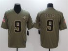 Nike Saints #9 Drew Brees Olive Salute To Service Limited Jersey