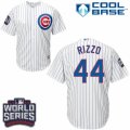 Youth Majestic Chicago Cubs #44 Anthony Rizzo Authentic White Home 2016 World Series Bound Cool Base MLB Jersey