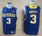 Michigan Wolverines # 3 Trey Burke Big 10 Patch Jerseys - Navy Blue
