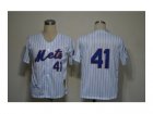 mlb jerseys new york mets #41 tom seaver white (blue strip M&N)