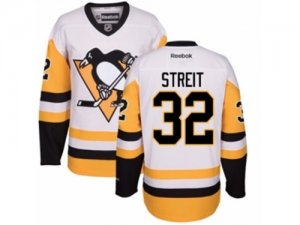 Mens Reebok Pittsburgh Penguins #32 Mark Streit Authentic White Away NHL Jersey