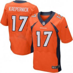 Men Denver Broncos #17 Colin Kaepernick Orange Stitched Nike NFL Home Elite Jersey