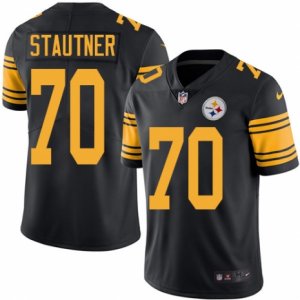 Men Nike Pittsburgh Steelers #70 Ernie Stautner Black Color Rush Limited Jersey