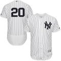 Men's Majestic New York Yankees #20 Jorge Posada White Navy Flexbase Authentic Collection MLB Jersey