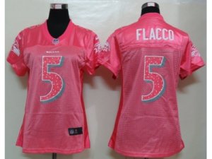 Nike Womens Baltimore Ravens #5 Flacco Pink Jerseys