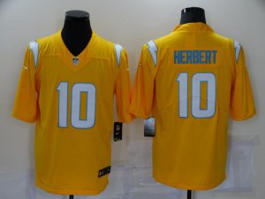 Nike Chargers #10 Justin Herbert Yellow Inverted Legend Limited Jersey