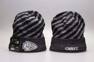 Chiefs Fresh Logo Black Stripe Cuffed Knit Hat YP