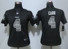 Women Nike Oakland Raiders #4 Carr Black Strobe Jerseys