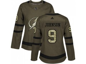 Women Adidas Tampa Bay Lightning #9 Tyler Johnson Green Salute to Service Stitched NHL Jersey