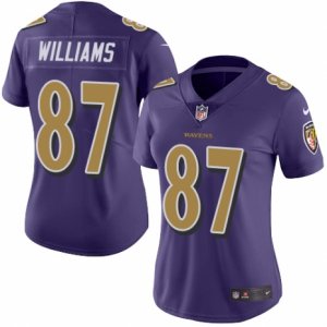 Women\'s Nike Baltimore Ravens #87 Maxx Williams Limited Purple Rush NFL Jersey